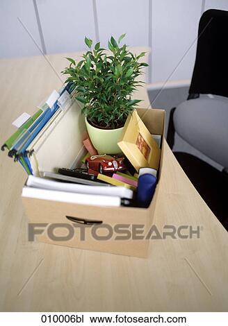 moving box on empty office desk View Large Photo Image Stock Image - moving box on empty office desk. Fotosearch