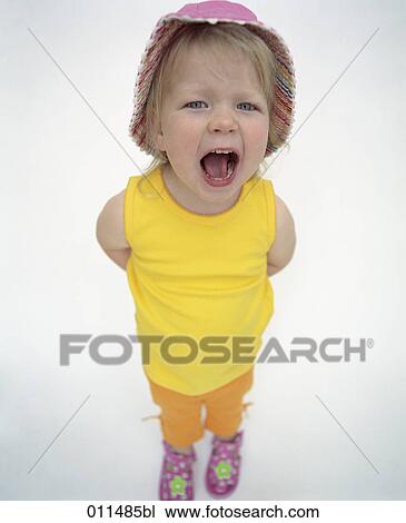 portrait of little girl shouting View Large Photo Image Stock Image - portrait of little girl shouting. Fotosearch