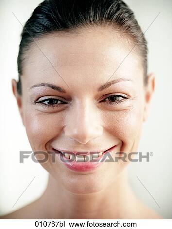 portrait of smiling young woman View Large Photo Image Stock Image - portrait of smiling young woman. Fotosearch