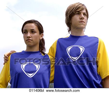 portrait of two teenagers in football dress View Large Photo Image Stock Image - portrait of two teenagers in football dress. Fotosearch
