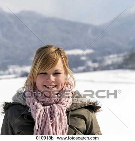 teenage girl in winter clothes outdoors View Large Photo Image Stock Image - teenage girl in winter clothes outdoors. Fotosearch