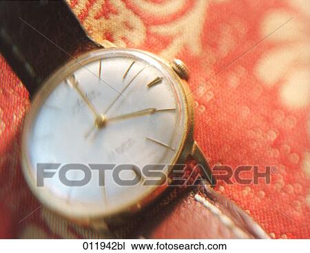 close-up of old fashioned wristwatch View Large Photo Image Stock Image - close-up of old fashioned wristwatch. Fotosearch