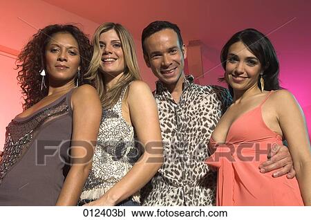 portrait of three young women with their male friend View Large Photo Image Stock Image - portrait of three young women with their male friend. Fotosearch