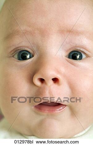 Stock Image - blue eyed, Vladimir Godnik, baby, babies, artificial light, 6-12 months. Fotosearch