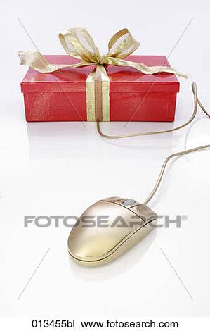 computer mouse and gift box View Large Photo Image Stock Image - computer mouse and gift box. Fotosearch