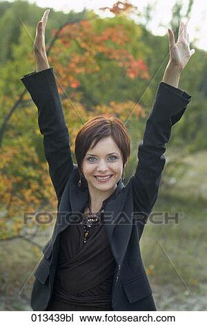 portrait of happy woman in nature View Large Photo Image Stock Image - portrait of happy woman in nature. Fotosearch