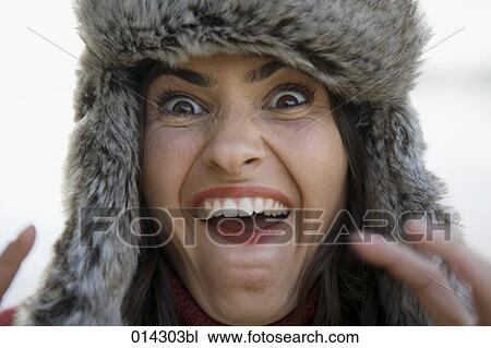 portrait of young woman grimacing View Large Photo Image Stock Image - portrait of young woman grimacing. Fotosearch