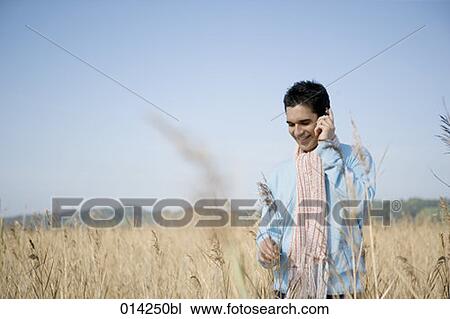young man with mobile in field of reeds View Large Photo Image Stock Image - young man with mobile in field of reeds. Fotosearch