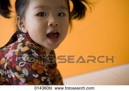 Stock Image - close-up of asian toddler. Fotosearch