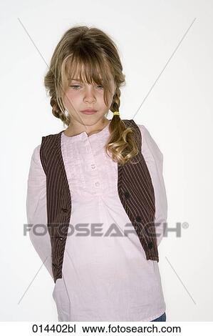 portrait of sad looking little girl View Large Photo Image Stock Image - portrait of sad looking little girl. Fotosearch