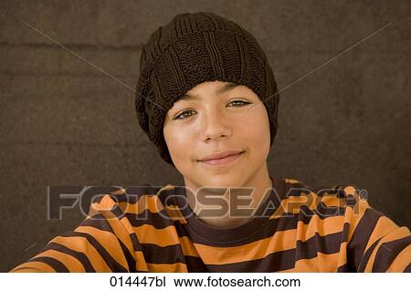 portrait of teenage boy with beanie View Large Photo Image Stock Image - portrait of teenage boy with beanie. Fotosearch