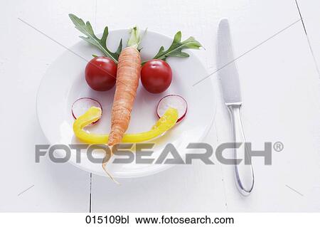 face formed from various vegetables on plate View Large Photo Image Stock Image - face formed from various vegetables on plate. Fotosearch