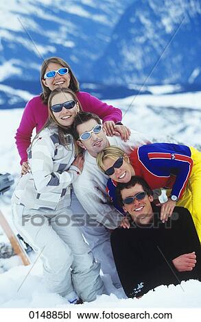 group of friends posing for portrait in winter View Large Photo Image Stock Image - group of friends posing for portrait in winter. Fotosearch