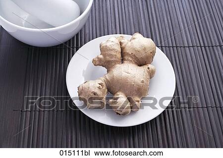 still life of ginger root on plate View Large Photo Image Stock Image - still life of ginger root on plate. Fotosearch