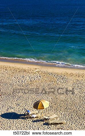 Beach and parasol View Large Photo Image Stock Image - Beach and parasol. Fotosearch
