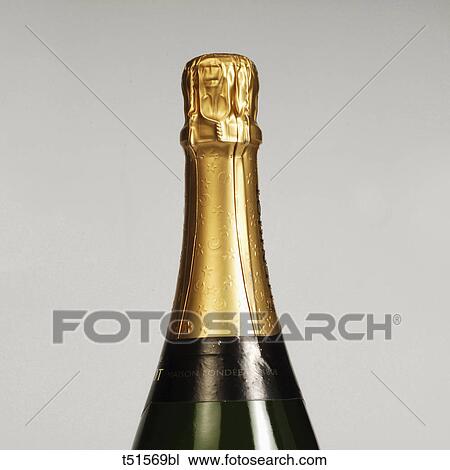 Champagne bottle, close up View Large Photo Image Stock Image - Champagne bottle, close up. Fotosearch