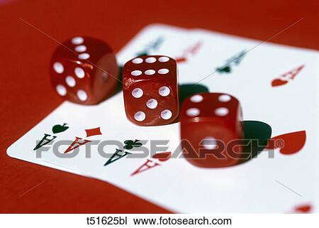 Stock Image - Dices and cards. Fotosearch