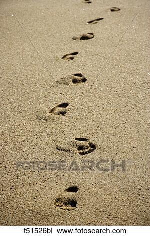 Stock Image - Footprint on sand. Fotosearch