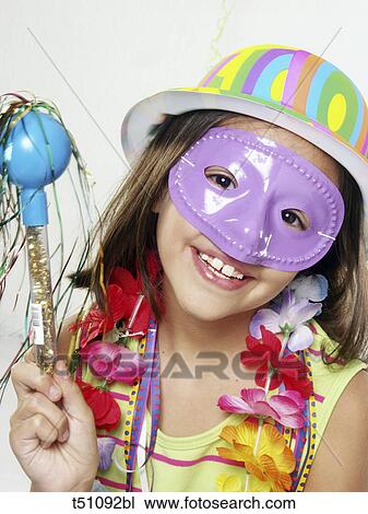 Girl's portrait at carnival party View Large Photo Image Stock Image - Girl's portrait at carnival party. Fotosearch