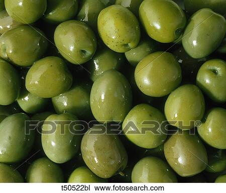 Stock Image - Green olives. Fotosearch