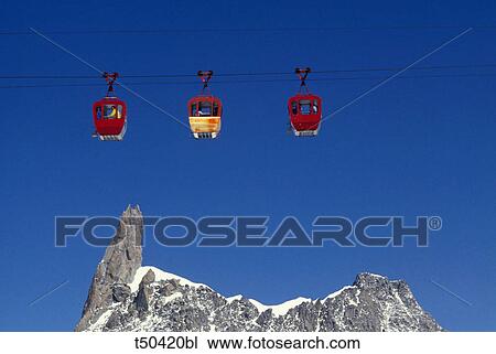 Italy, Alps, view of the Mont Blanc massif and the Giant's Tooth peak and cablecar View Large Photo Image Stock Image - Italy, Alps, view of the Mont Blanc massif and the Giant's Tooth peak and cablecar. Fotosearch
