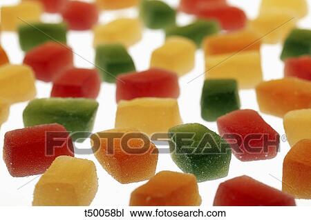 Stock Image - Jelly bonbons, fruit gums. Fotosearch