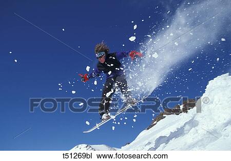 Man on snowboard View Large Photo Image Stock Image - Man on snowboard. Fotosearch