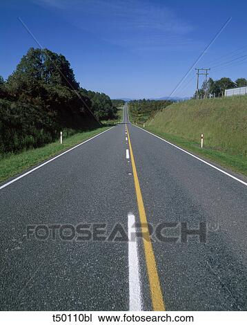 New Zealand, South Island, long road View Large Photo Image Stock Image - New Zealand, South Island, long road. Fotosearch