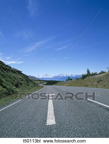 New Zealand, South Island, road View Large Photo Image Stock Image - New Zealand, South Island, road. Fotosearch