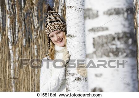 portrait of smiling teenage girl in winter forest View Large Photo Image Stock Image - portrait of smiling teenage girl in winter forest. Fotosearch