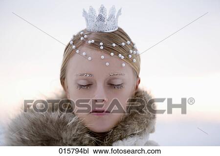 portrait of snow queen with closed eyes View Large Photo Image Stock Image - portrait of snow queen with closed eyes. Fotosearch