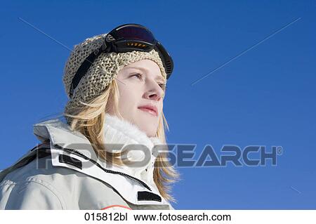portrait of teenage girl in winter wearing ski goggles View Large Photo Image Stock Image - portrait of teenage girl in winter wearing ski goggles. Fotosearch