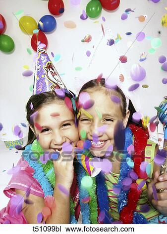 Portrait of two girls at carnival party View Large Photo Image Stock Image - Portrait of two girls at carnival party. Fotosearch