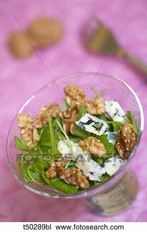 Rocket salad with Roquefort and walnuts View Large Photo Image Stock Image - Rocket salad with Roquefort and walnuts. Fotosearch