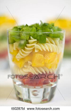 Salad of fusilli with a mixture of herbs and peppers View Large Photo Image Stock Image - Salad of fusilli with a mixture of herbs and peppers. Fotosearch