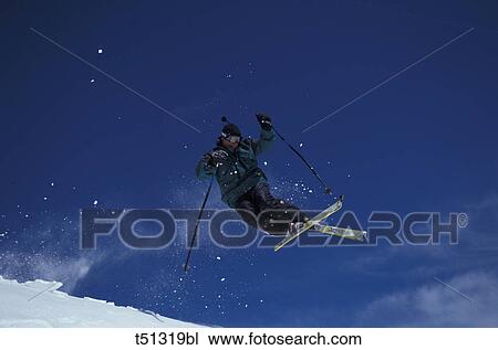 Stock Image - Skier jumping. Fotosearch