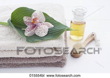 still life of orchid and different accessories for bathing View Large Photo Image Stock Image - still life of orchid and different accessories for bathing. Fotosearch