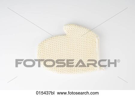 Stock Image - still life of washcloth in shape of hand. Fotosearch