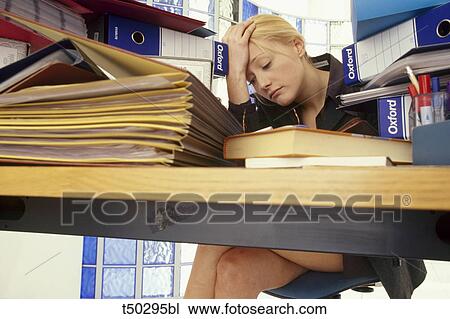 Stressed secretary View Large Photo Image Stock Image - Stressed secretary. Fotosearch