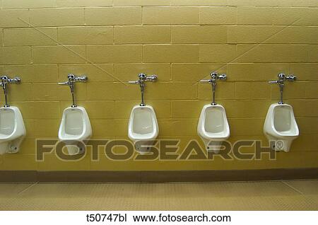Urinals in public restroom View Large Photo Image Stock Image - Urinals in public restroom. Fotosearch