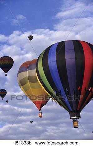 USA, New Mexico, Albuquerque, hot air balloons in flight View Large Photo Image Stock Image - USA, New Mexico, Albuquerque, hot air balloons in flight. Fotosearch