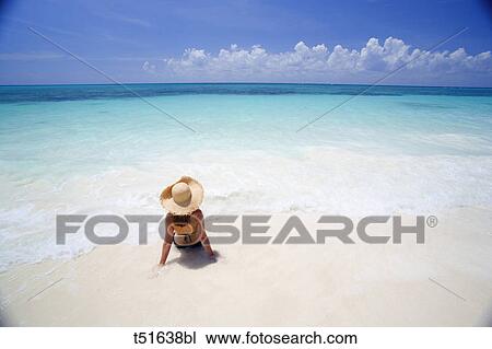 Woman on beach in the Virgin Islands, Caribbean View Large Photo Image Stock Image - Woman on beach in the Virgin Islands, Caribbean. Fotosearch