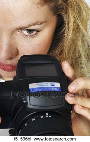 Woman with camera View Large Photo Image Stock Image - Woman with camera. Fotosearch