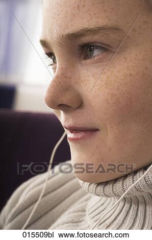 headshot of young boy with earphones View Large Photo Image Stock Image - headshot of young boy with earphones. Fotosearch