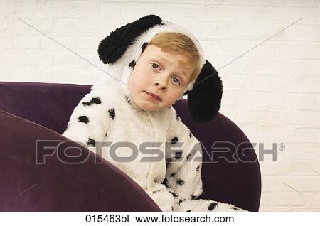 portrait of little boy in costumed as dalmatian dog View Large Photo Image Stock Image - portrait of little boy in costumed as dalmatian dog. Fotosearch