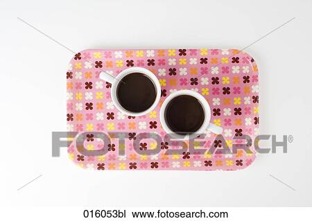 still life of two coffee cups on tray View Large Photo Image Stock Image - still life of two coffee cups on tray. Fotosearch
