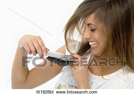 Woman haircare View Large Photo Image Stock Image - Woman haircare . Fotosearch