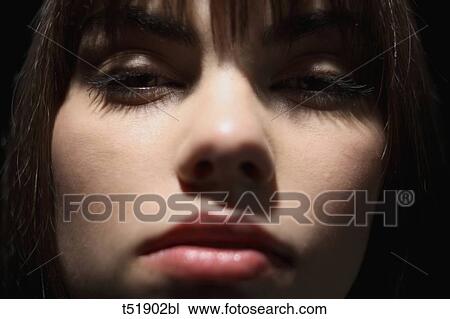 Stock Image - Woman, portrait, close-up . Fotosearch
