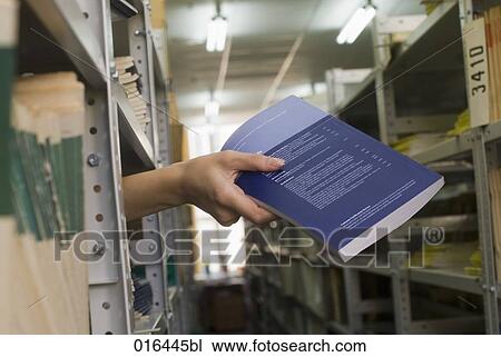 hand holding textbook through shelf in school library View Large Photo Image Stock Image - hand holding textbook through shelf in school library. Fotosearch