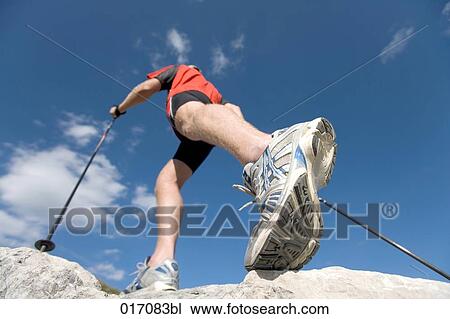 low angle view of man doing nordic walking View Large Photo Image Stock Image - low angle view of man doing nordic walking. Fotosearch